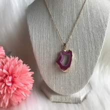 Load image into Gallery viewer, Pink Agate Druzy Necklace #1