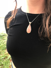 Load image into Gallery viewer, Valhalla Sunstone &amp; Silver Necklace - Teardrop Statement