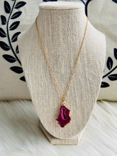 Load image into Gallery viewer, Pink Agate Druzy Necklace - Deep Pink