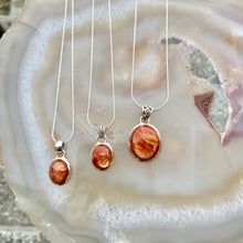 Load image into Gallery viewer, Valhalla Sunstone &amp; Silver Necklace - Medium Embellished Oval