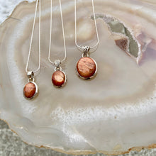 Load image into Gallery viewer, Valhalla Sunstone &amp; Silver Necklace - Large Radiant Round Pendant