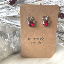 Load image into Gallery viewer, Big Red Nose Crystal Studs